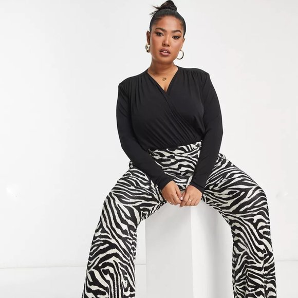 NWT ASOS Curve Wrap thong bodysuit in black size 18 - Picture 1 of 5